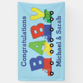Baby shower voor vrachtwagens spandoek (Verticaal)