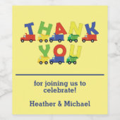 Baby shower voor vrachtwagens wijn etiket (Enkel label)