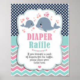Baby shower voor walvissen Nautisch diaplaserbord Poster