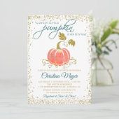 Baby shower voor Waterverf met script pomkin Glitt Kaart (Staand voorkant)