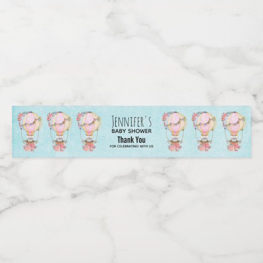 Baby shower voor Waterverf van luchtballon voor lu Waterfles Etiket (Enkel label)