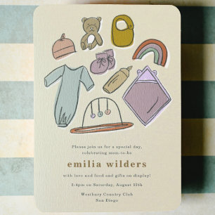 Baby shower voor weergave van pasgeboren illustrat kaart