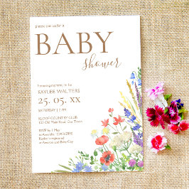 Baby shower voor weidebloemen kaart
