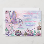 Baby shower voor whimsical Mermaid Pool Party Ocea Kaart (Voorkant)