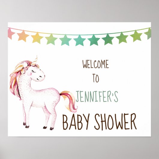  Baby shower voor whimsical Unicor Poster (Voorkant)