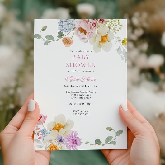  Baby shower voor wilde bloemen Kaart