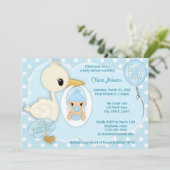 Baby shower voor winkelbestelling BLAUW 2A Kaart (Staand voorkant)