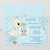 Baby shower voor winkelbestelling BLAUW 2A Kaart (Voorkant / Achterkant)