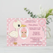 Baby shower voor winkelbestelling — uitnodiging GI (Staand voorkant)