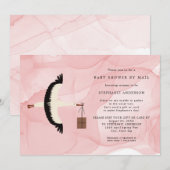 Baby shower voor winkelmeisje + pakket per e-mail kaart (Voorkant / Achterkant)