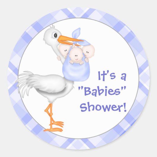 Baby shower voor winkelwagentjes ronde sticker (Voorkant)