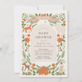 Baby shower voor winterbladdieren in het bos kaart (Voorkant)