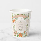 Baby shower voor winterbladdieren in het bos papieren bekers (Achterkant)