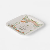 Baby shower voor winterbladdieren in het bos papieren bordje (Gebogen)