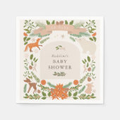 Baby shower voor winterbladdieren in het bos servet (Voorkant)