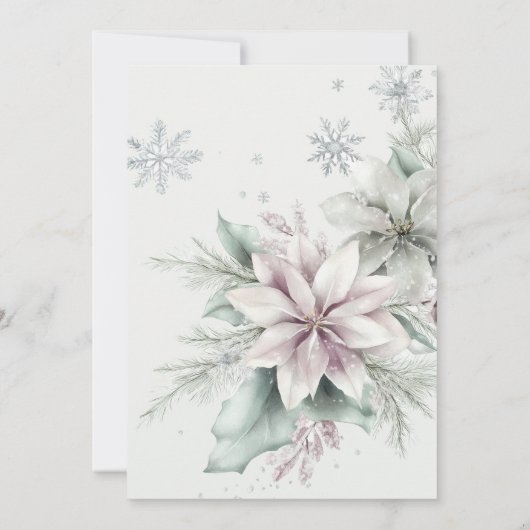 Baby shower voor winterbloemige pooldieren kaart (Achterkant)