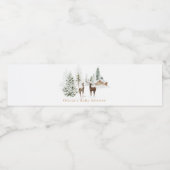 Baby shower voor winterherten waterfles etiket (Enkel label)