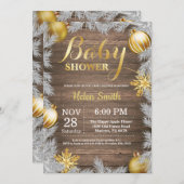 Baby shower voor winterkerstfeestmaal kaart (Voorkant / Achterkant)