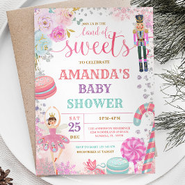Baby shower voor winterkerstmis met sneeuwvlokken kaart