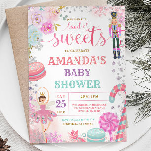 Baby shower voor winterkerstmis met sneeuwvlokken kaart