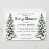 baby shower voor winterwonderland snowy-pijnbomen kaart (Voorkant)