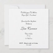 Baby shower voor wit en groen licht kaart (Achterkant)