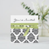 Baby shower voor wit en groen licht kaart (Staand voorkant)