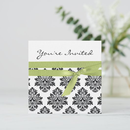 Baby shower voor wit en groen licht kaart (Staand voorkant)