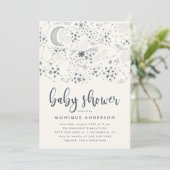 Baby shower voor witte Sterrennacht Kaart (Staand voorkant)