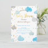 Baby shower voor wolken en staren kaart (Staand voorkant)