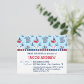 Baby shower voor zeepboot Anchor Nautical Pattern Kaart (Staand voorkant)