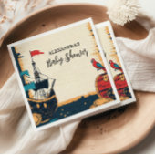 Baby shower voor zeepiraten servet