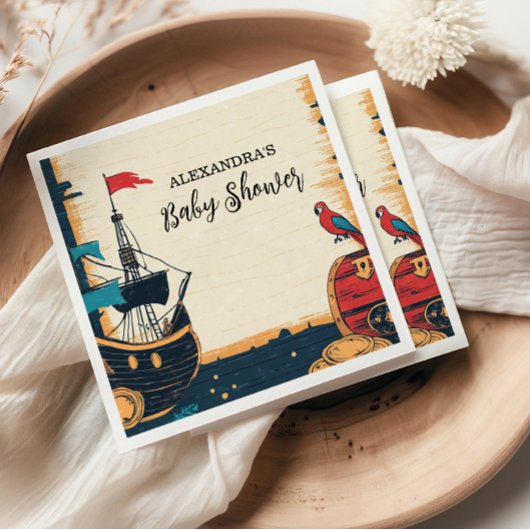 Baby shower voor zeepiraten servet