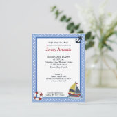 Baby shower voor zeilboot met zeilboot 4x5 kaart (Staand voorkant)