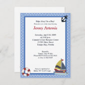 Baby shower voor zeilboot met zeilboot 4x5 kaart (Voorkant / Achterkant)