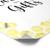 Baby shower voor zoete bijen en cadeautjes poster (Hoek)