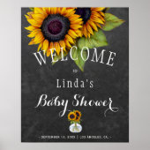 Baby shower voor zonnebloemen, herfst. poster (Voorkant)