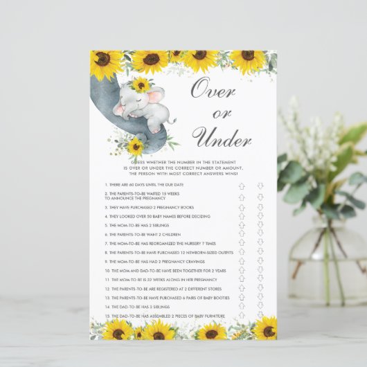 Baby shower voor zonnebloempitten boven of onder h (Staand voorkant)