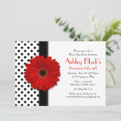 Baby shower voor zwarte en witte poka kaart (Staand voorkant)