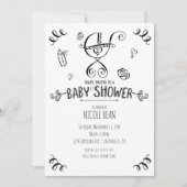 Baby shower voor zwarte en witte whiskyroller kaart (Voorkant)