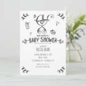 Baby shower voor zwarte en witte whiskyroller kaart (Staand voorkant)