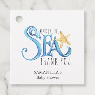 Baby shower voorkeur tags onder het Zee thema Bedankjes Labels
