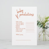 Baby shower voorspelling Boho hart terracotta (Staand voorkant)