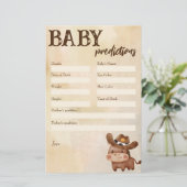 Baby shower voorspelling game kleine cowboy briefpapier (Staand voorkant)
