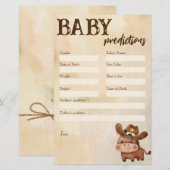 Baby shower voorspelling game kleine cowboy briefpapier (Voorkant / Achterkant)