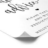 Baby shower voorspelling, minimalistische kalligra poster (Hoek)