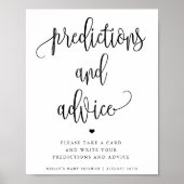 Baby shower voorspelling, minimalistische kalligra poster (Voorkant)