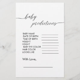 Baby shower Voorspelling Modern Minimalistisch Een