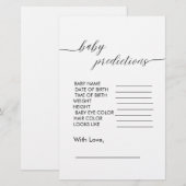 Baby shower Voorspelling Modern Minimalistisch Een (Voorkant / Achterkant)