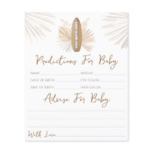 Baby shower Voorspellingen en Advies Kaart